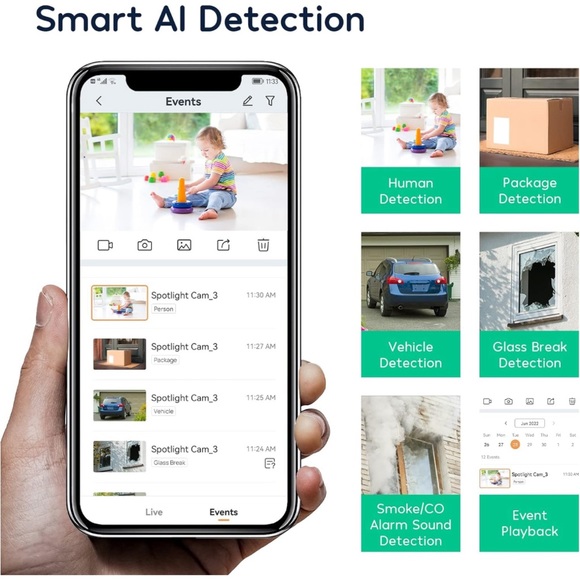 winees 2.4/5 GHz 4MP WiFiwColorNight Vision OutdoorSecurityCameraAlexa F2X Comp - Picture 7 of 13